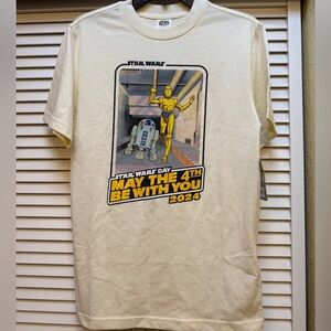 Star Wars Star Wars Day “May The 4th Be with You”Cream Graphic Disney T-Shirt